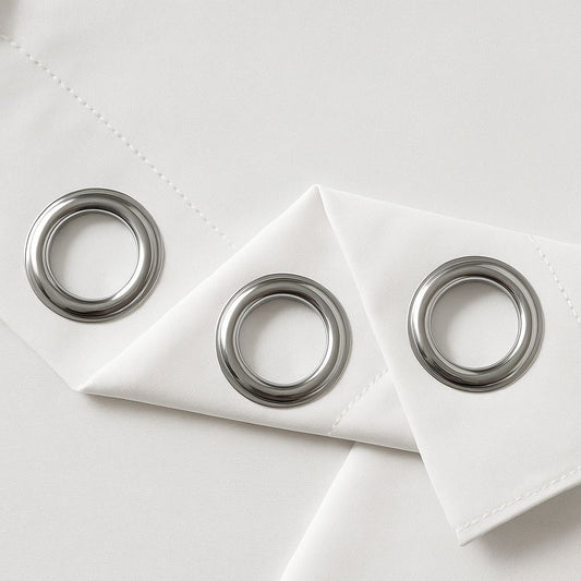 Cortina decorativa de algodón lavado con ojales metálicos