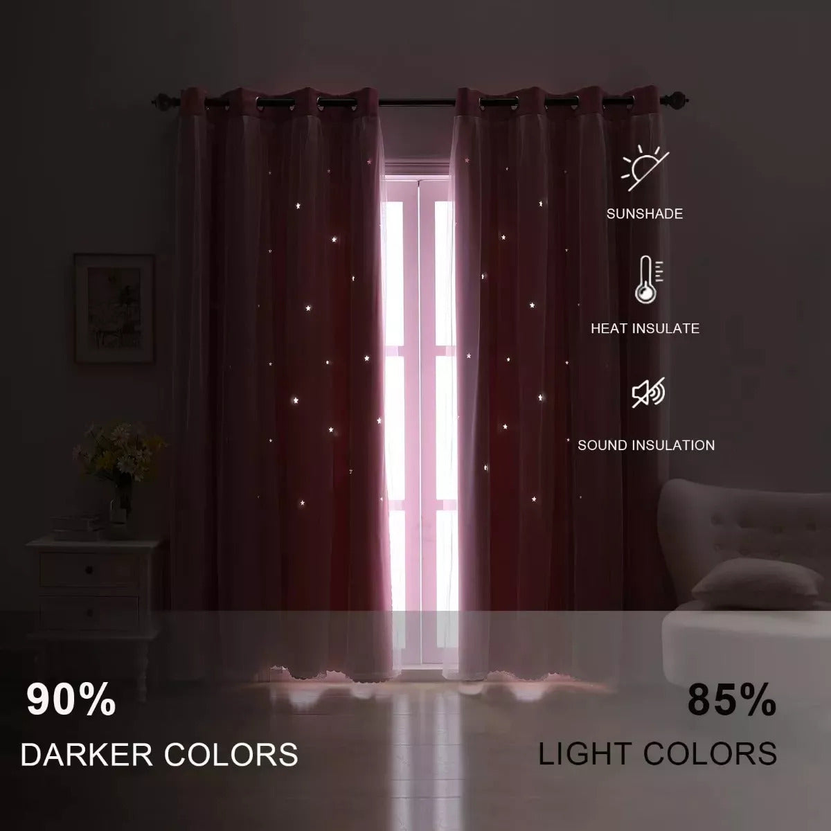 Cortinas opacas Decoraciones para el hogar