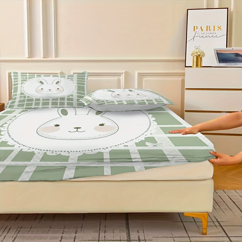 Juego de sábanas ajustables de poliéster de tres piezas