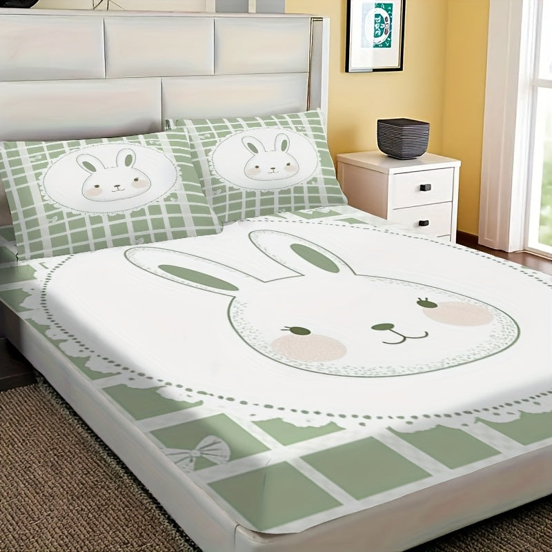 Juego de sábanas ajustables de poliéster de tres piezas