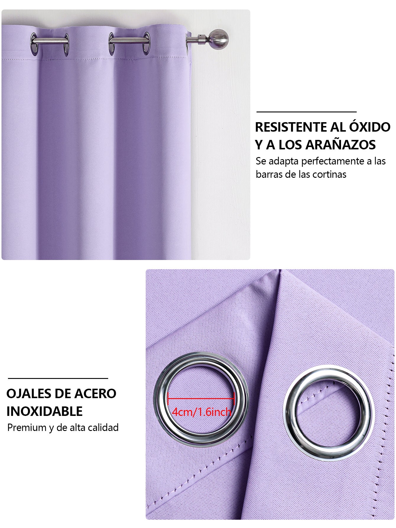 Juego de 1/2 cortinas opacas