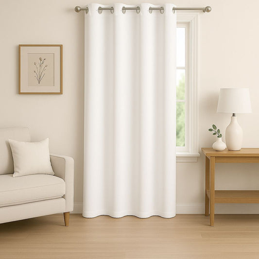 Cortina decorativa de algodón lavado con ojales metálicos